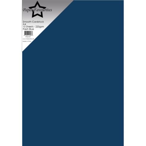 Paper Favourites Smooth Cardstock Fresh Blue – Kartonki A4 220g (10 kpl)