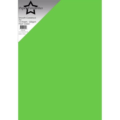 Paper Favourites Smooth Cardstock Fresh Green – Kartonki A4 220g (10 kpl)