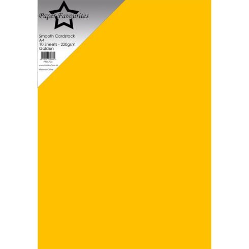 Paper Favourites Smooth Cardstock Golden – Kartonki A4 220g (10 kpl)