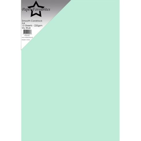 Paper Favourites Smooth Cardstock Sky Blue – Kartonki A4 220g (10 kpl)