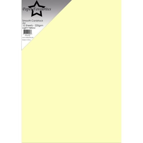 Paper Favourites Smooth Cardstock Light Yellow – Kartonki A4 220g (10 kpl)