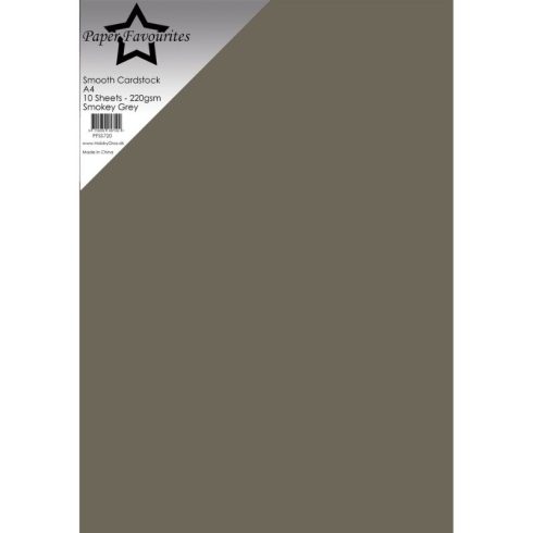 Paper Favourites Smooth Cardstock Smokey Grey – Kartonki A4 220g (10 kpl)