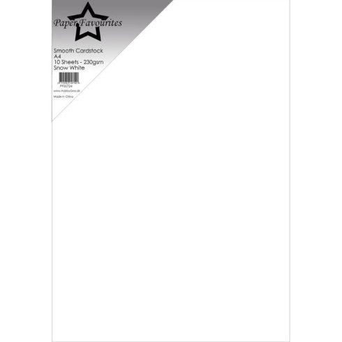 Paper Favourites Smooth Cardstock Snow White – Kartonki A4 230g (10 kpl)