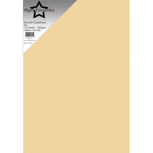 Paper Favourites Smooth Cardstock Yellow Orchre – Kartonki A4 220g (10 kpl)