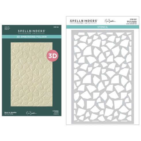 Spellbinders 3D kohokuviointikansio ja sapluuna – BORN TO SPARKLE