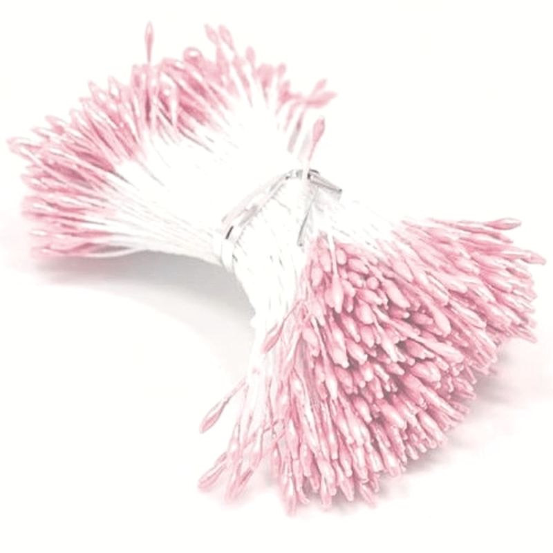 Stamen Pearlized Pink Heteet vaaleanpunainen kiiltävä 1mm (144 kpl)