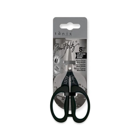 Tim Holtz Non-Stick Mini Micro-Serrated 5" – Sakset (vasenkätiselle)