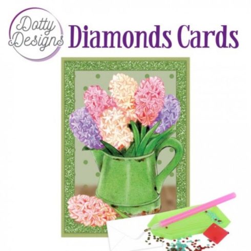 Timanttimaalauskortti Dotty Designs HYACINTS IN WATERING CAN 10x15cm
