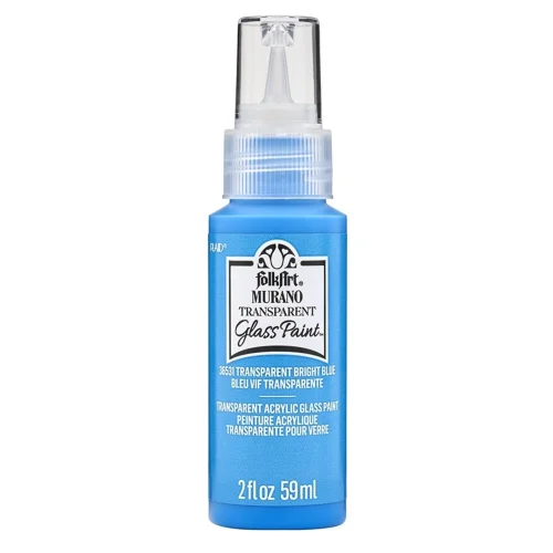 Folkart Murano Glass Paint Transparent Bright Blue – Lasimaali 59ml