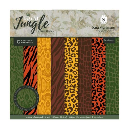 Crafter's Companion – Royal Jungle Special Effects erikoispaperit 20 x 20 cm