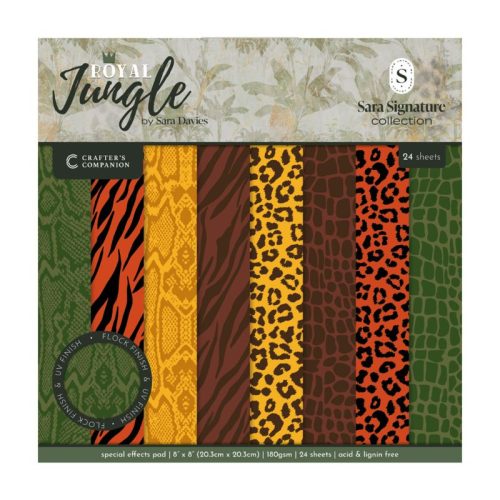 Crafter's Companion – Royal Jungle Special Effects erikoispaperit 20 x 20 cm