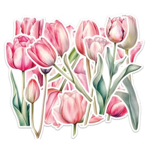 Paper Favourites Die-Cuts – Pink Tulip leikekuvat (21 kpl)