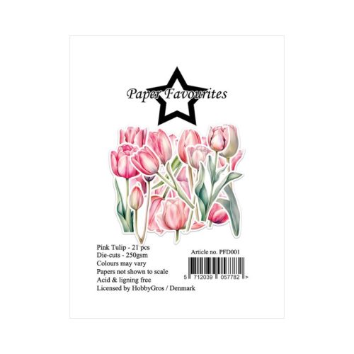 Paper Favourites Die-Cuts – Pink Tulip leikekuvat (21 kpl) - Image 2
