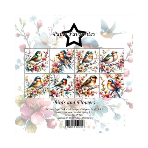 Paper Favourites – Birds and Flowers paperilajitelma 15 x 15 cm