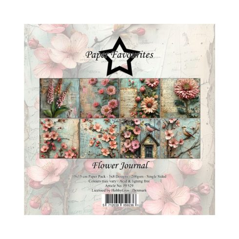 Paper Favourites – Flower Journal paperilajitelma 15 x 15 cm