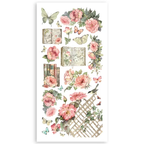 Stamperia – Paper Cuts-outs House of Roses leikekuva-arkit (4 kpl) - Image 4