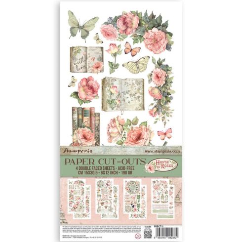 Stamperia – Paper Cuts-outs House of Roses leikekuva-arkit (4 kpl)