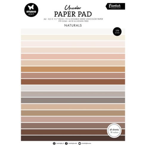 Studio Light Paper Pad – Naturals Unicolor paperilehtiö A4