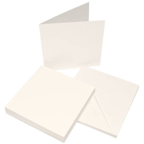 Studio Light korttipohjat + kirjekuoret 6"x6" (15,2x15,2cm) Cream 10 kpl