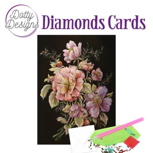 Timanttimaalauskortti Dotty Designs ROSES IN BLACK 10x15cm