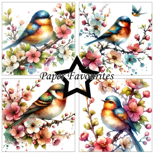 Paper Favourites – Birds and Flowers paperilajitelma 15 x 15 cm - Image 3