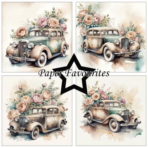 Paper Favourites – Vintage Car paperilajitelma 15 x 15 cm - Image 2