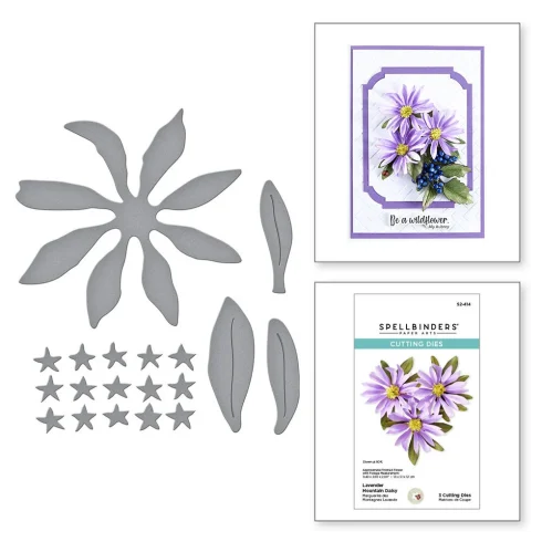 spellbinders lavender mountain daisy etched dies s 1