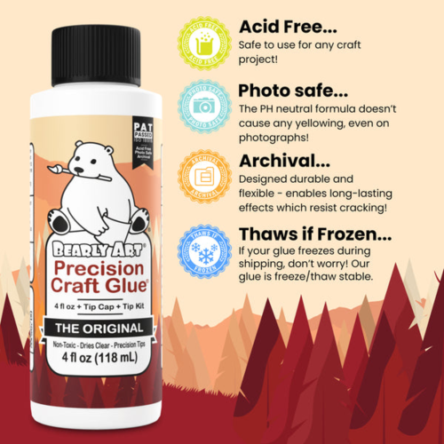 Bearly Art Precision Craft Glue THE ORIGINAL 4 ft oz – liima + kärkisetti 118 ml - Image 4