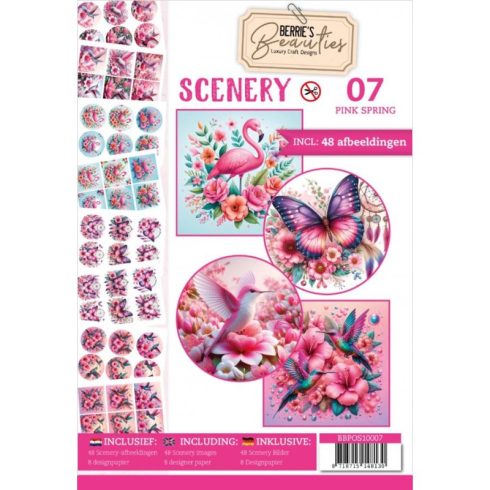 Berrie’s Beauties – Push-Out Book Pink Spring Korttikuvalehtiö (A4)