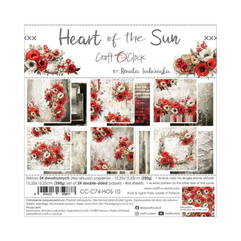 Craft O’Clock – Heart of the Sun paperilajitelma 15 x 15 cm