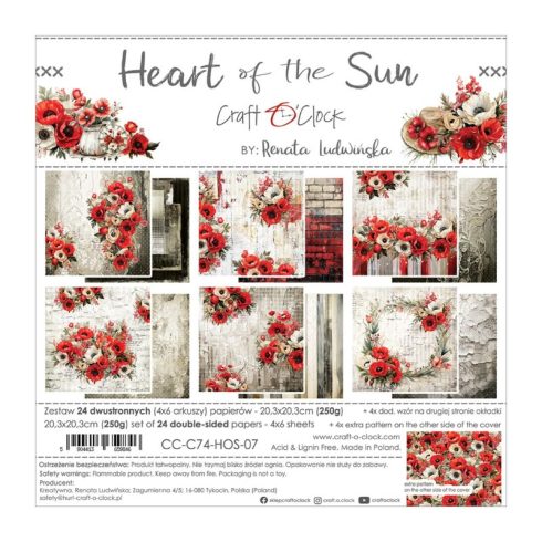 Craft O’Clock – Heart of the Sun paperilajitelma 20 x 20 cm