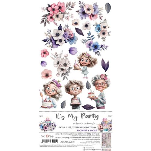Craft O’Clock – It's My Party Extras Set Flowers & More leikekuvat 15 x 30 cm