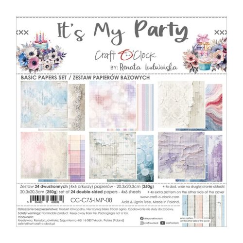 Craft O’Clock – It´s My Party Basic paperilajitelma 20 x 20 cm
