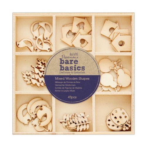 Mixed Wooden Shapes – Minikuviot puutarha-aiheinen lajitelma (45kpl)