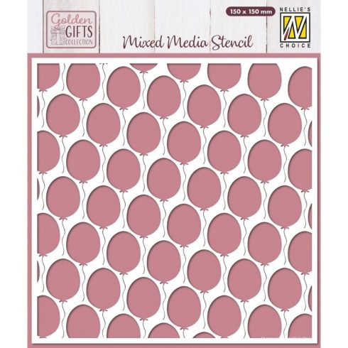 Nellie’s Choice Mixed Media Stencil sapluuna – Balloons