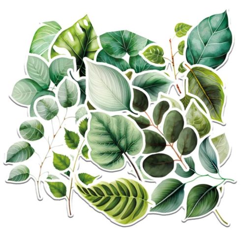 Paper Favourites Die-Cuts – Green Leaves #1 leikekuvat (27 kpl)