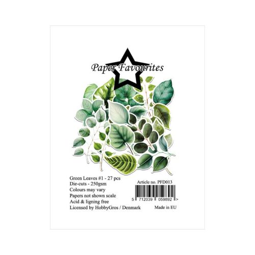 Paper Favourites Die-Cuts – Green Leaves #1 leikekuvat (27 kpl) - Image 2