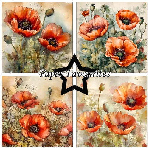 Paper Favourites – Poppy paperilajitelma 15 x 15 cm - Image 2