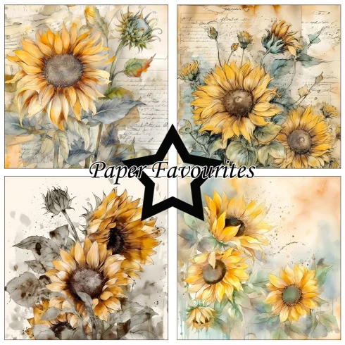 Paper Favourites Vintage Sunflower paperilajitelma