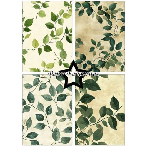 Paper Favourites – Green Leaves paperilajitelma A5 - Image 3