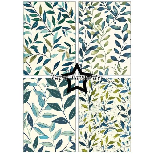 Paper Favourites – Vintage Green Leaves paperilajitelma A5 - Image 3