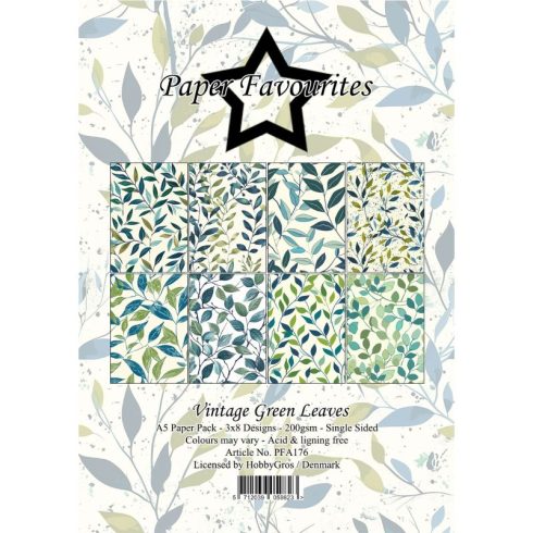 Paper Favourites – Vintage Green Leaves paperilajitelma A5