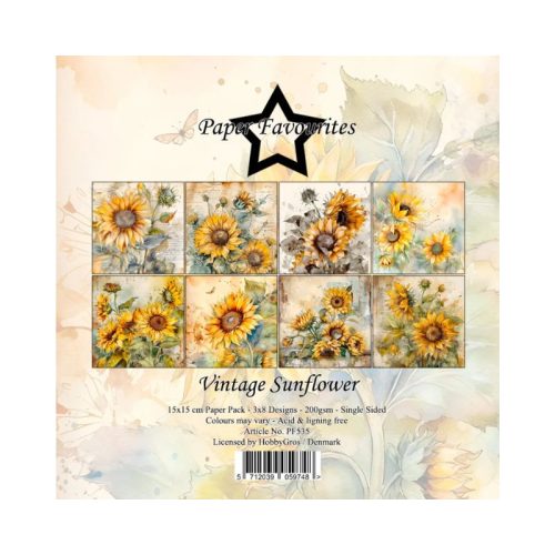 Paper Favourites – Vintage Sunflower paperilajitelma 15 x 15 cm