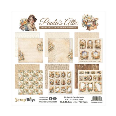 ScrapBoys – Paula´s Attic paperilehtiö 15 x 15 cm
