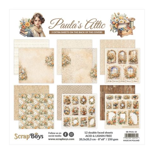 ScrapBoys – Paula´s Attic paperilehtiö 20 x 20 cm