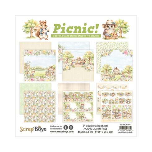 ScrapBoys – Picnic! paperilehtiö 15 x 15 cm