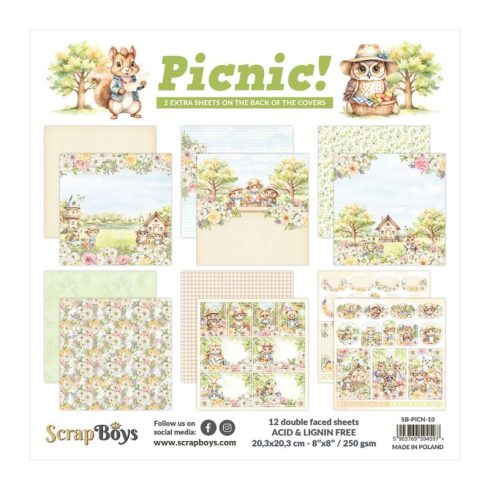 ScrapBoys – Picnic! paperilehtiö 20 x 20 cm
