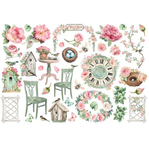 Stamperia – Ephemera House of Roses leikekuvat liimataustalla (37 kpl) - Image 2