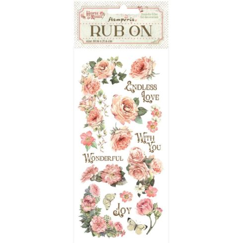 Stamperia – Rub-On House of Roses Writings and Roses siirtokuvat