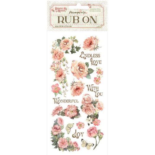Stamperia – Rub-On House of Roses Writings and Roses siirtokuvat
